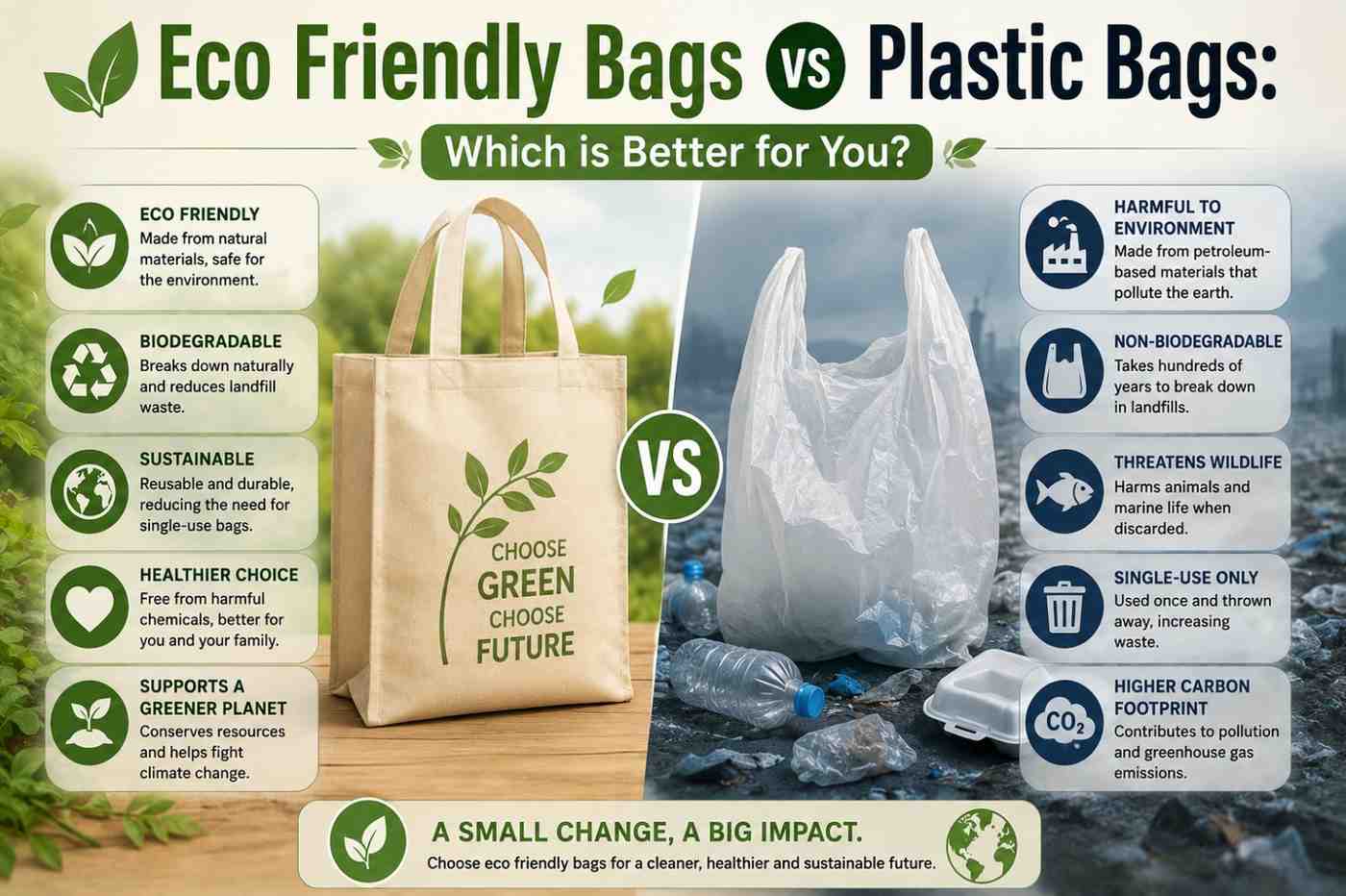 Eco Friendly Bags vs Plastic Bags: Which is Better for You?